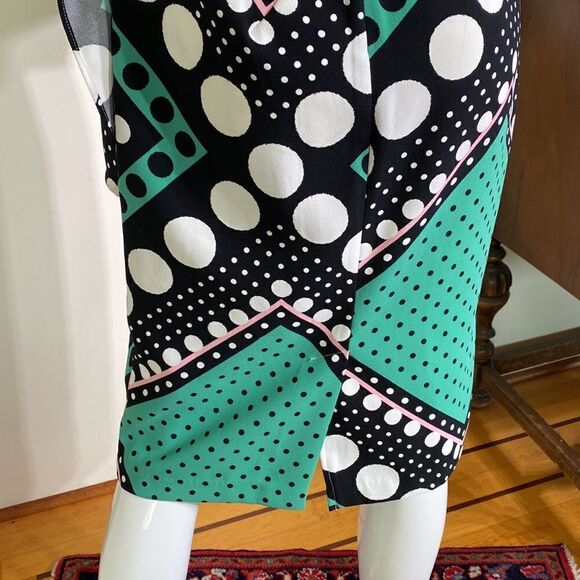 Vintage M&S Polka Dot Faux Wrap Dress - Picture 8 of 13